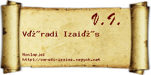Váradi Izaiás névjegykártya