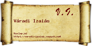 Váradi Izaiás névjegykártya